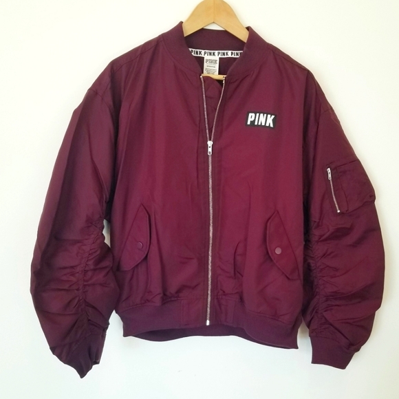 Victoria's Secret PINK Flight Jacket Bomber Jacket Vintage Zip up Nylon NWT - Picture 3 of 14